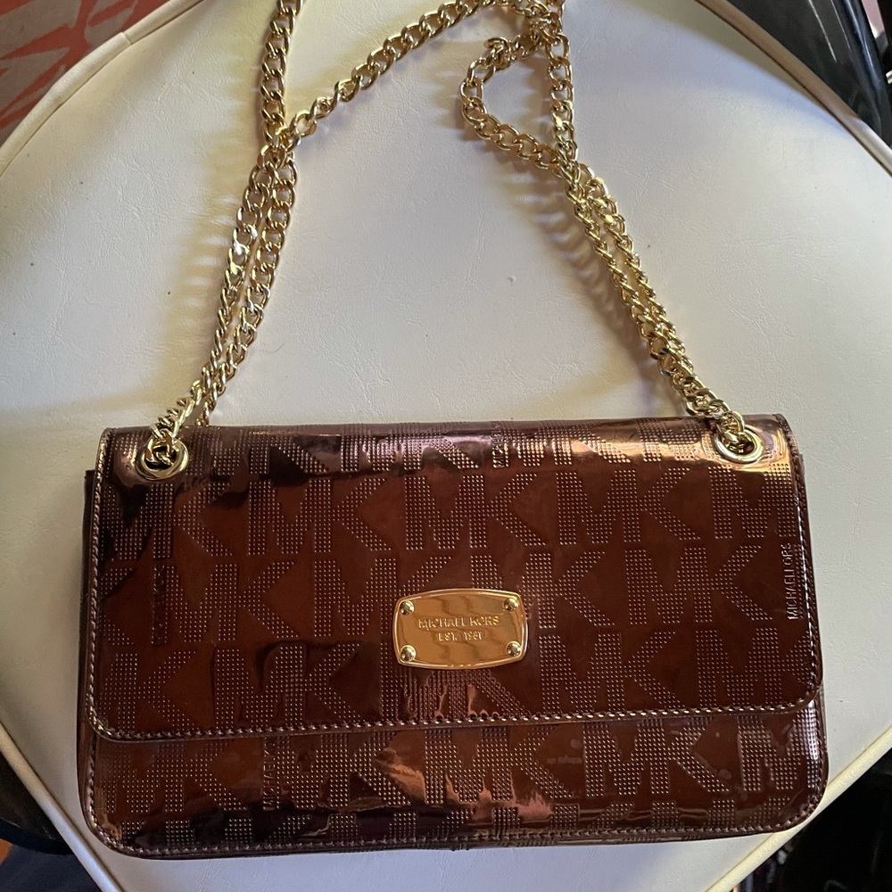 Michael Kors Gold brown shoulder bag
